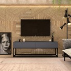 Rack Eros 140cm Estilo Industrial Para Hall Sala C/ Corrediça