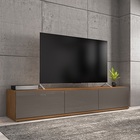 Rack Eros 1.80 Cinza/perola Noce - Casa D Móveis