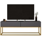 Rack Eros Estilo Industrial 140cm Sala Estar Cinza/dourado