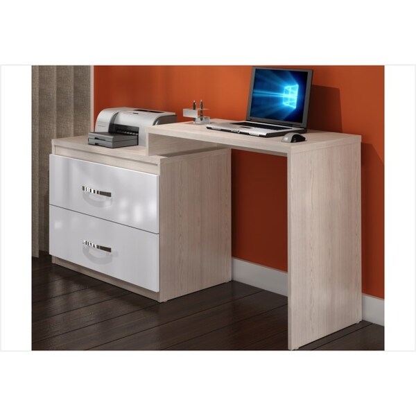 Rack Escrivaninha Multifuncional Msm 416 Grigio Com Branco -