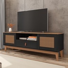 Rack Esmeralda 1.60 Preto/noce - Casa D Móveis