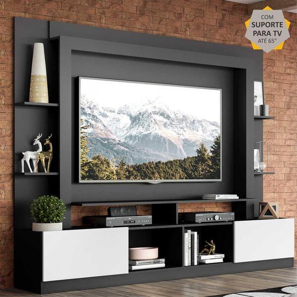 Rack Estante C/ Painel E Suporte Tv 65" E 2 Portas Oslo Multi
