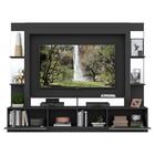 Rack Estante C/ Painel Tv 65" E Espelho Oslo Multimóveis Preto