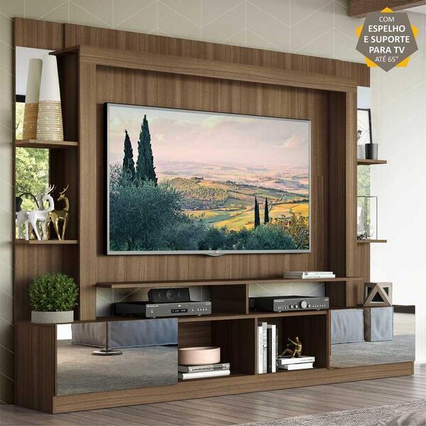 Rack Estante C/ Suporte Tv 65" E Espelho Oslo Multimóveis Mad