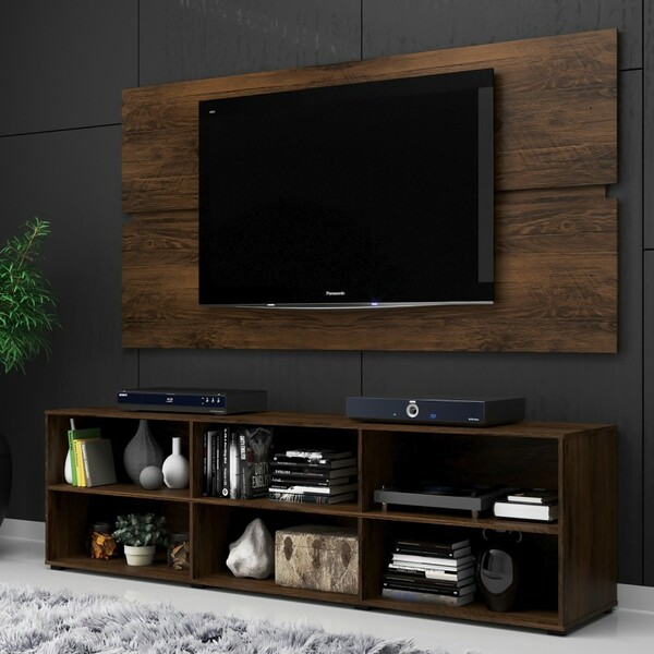 Rack Estante Grande C/ Painel Cacau P/ Tv Até 55 Polegadas
