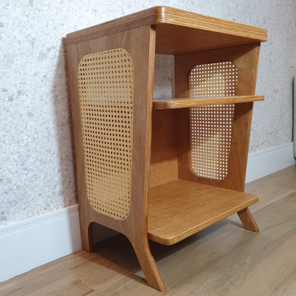 Rack Estante Para Discos De Vinil Lp C/ Palha Indiana Castanh