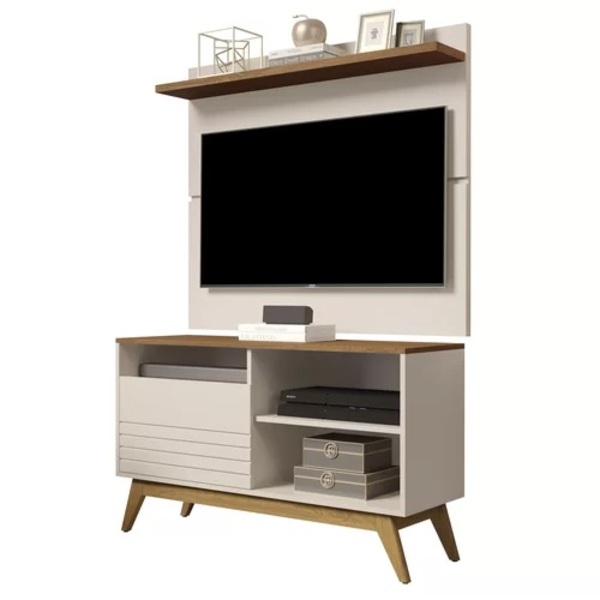 Rack Fenix Com Painel Para Tv Até 43 Polegadas Vivare Off Whi