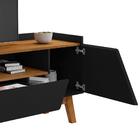 Rack Florença 1.8 Preto Fosco/naturalle - Bechara Móveis