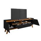 Rack Florença 1.8 Preto Fosco/naturalle - Bechara Móveis