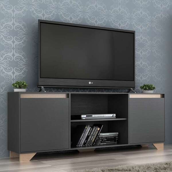 Rack Friso Grafite E Siena 180 Cm