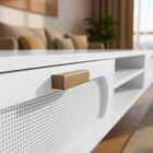 Rack Grande Para Tv 100% Mdf Com Nicho E 2 Gavetas Telinha Br