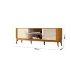 Rack Grécia 2 Portas 160cm Tv 60 Polegadas Ripado Lateral