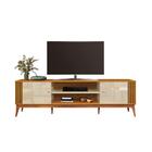 Rack Grécia 2 Portas 200cm Tv 75 Polegadas Ripado Lateral