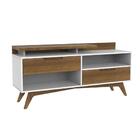 Rack Happy Com 2 Gavetas E 3 Nichos Em Madeira/mdf - Branco/