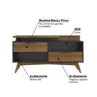 Rack Happy Com 2 Gavetas E 3 Nichos Em Madeira/mdf - Preto/g