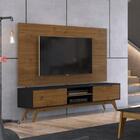 Rack Happy Com 2 Gavetas E 3 Nichos Em Madeira/mdf - Preto/g