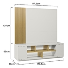 Rack Heloísa 2 Portas E Painel Lara C03 177 Cm - Doce Sonho M