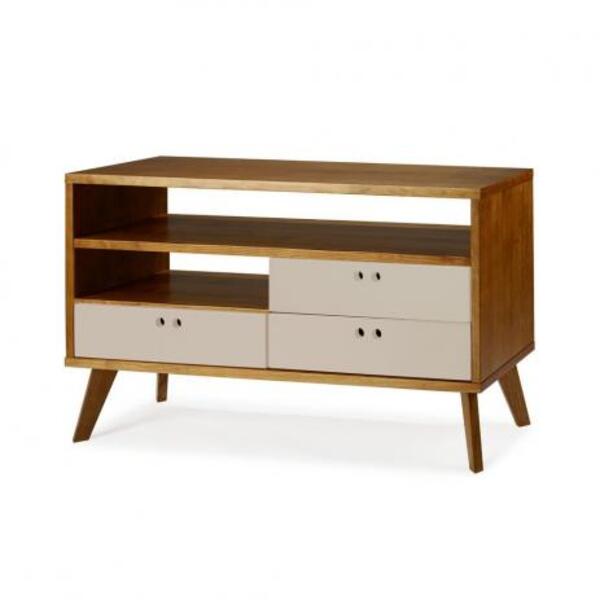 Rack Holly 3 Gavetas - Máxima Nogal/marrom Claro