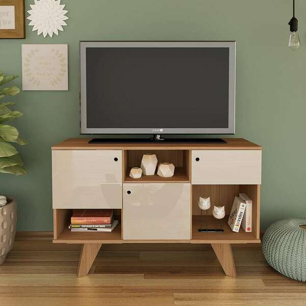 Rack Ícaro Carvalho E Off White 111 Cm