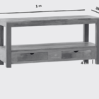 Rack Ilha 2 Gavetas Natural Premium