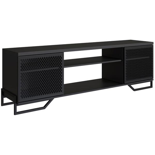 Rack Industrial 180 Cm 2 Pt Com Tela Em Metal 1027 Preto Mell