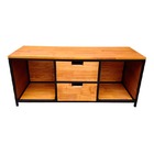 Rack Industrial Com 2 Gavetas E 2 Nichos - Metalon Em Preto E