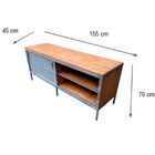 Rack Industrial Com Porta De Correr De Ferro E Duas Prateleir