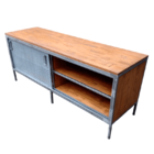 Rack Industrial Com Porta De Correr De Ferro E Duas Prateleir