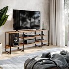 Rack Industrial Em Aço E Madeira Lisse Com 120 Cm Freijó/preto