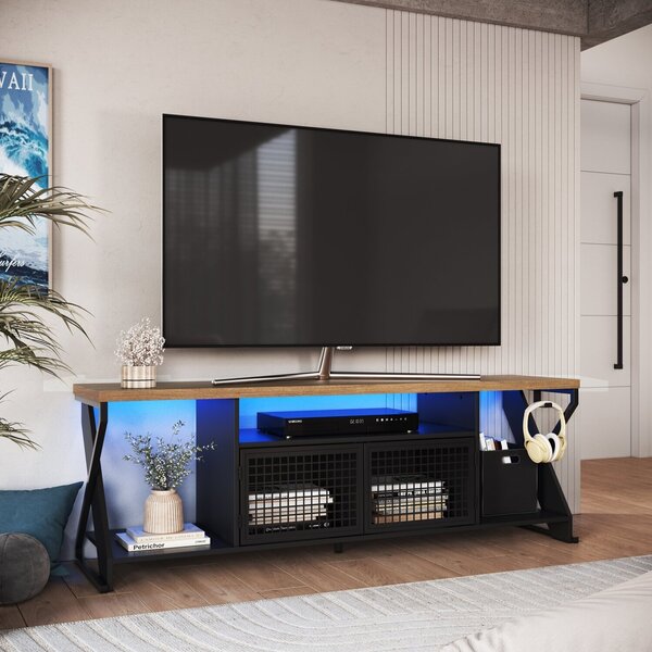 Rack Industrial Para Tv Até 60 Polegadas Com Led 160cm Preto/mel ...