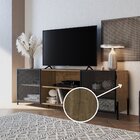 Rack Industrial Retrô Para Tv Até 70 Polegadas 2 Portas 2 Nic