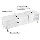 Rack Ipanema 1,50m 1 Porta 2 Gavetas E Pés Amadeirado - Branco