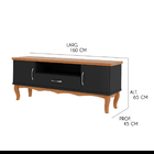 Rack Italy Para Sala 163 Cm 2 Portas 1 Gaveta Pés Luiz Xv Mad