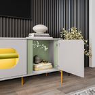 Rack Juquehy Off White/pistache - Bechara Móveis