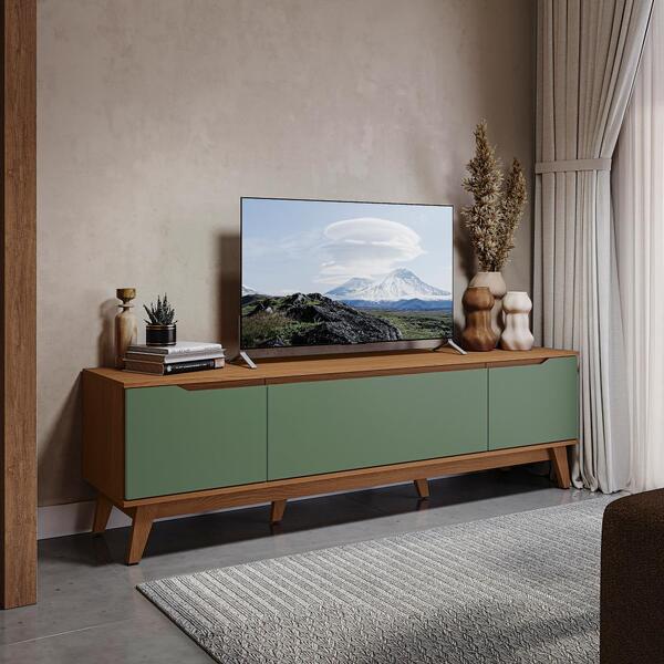 Rack Kappesberg 3 Portas Canela/verde Oliva 180cm