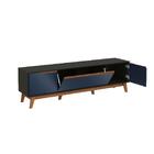 Rack Kappesberg 3 Portas Preto Fosco/azul Profundo 180cm