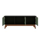 Rack Kappesberg 3 Portas Preto Fosco/verde Oliva 136cm