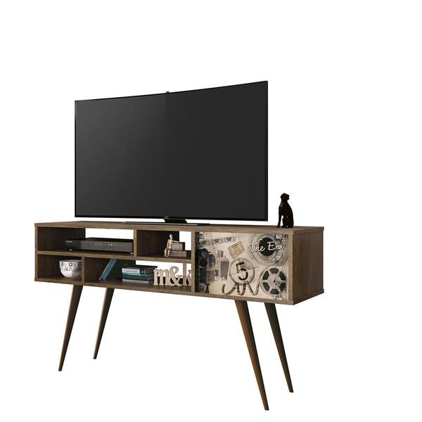 Rack Kenzo 1 Porta Edn Móveis Nogal A Cinema Pés Palito Sala