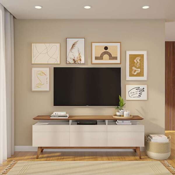 Rack Kingston Ii 3 Gv Off White Com Freijó Touch 180 Cm