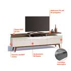 Rack Kingston Ii 3 Gv Off White Com Freijó Touch 218 Cm