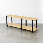 Rack Laguna Em Madeira 150cm 2 Prat - Preto E Mel