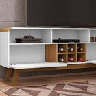 Rack Larimar Branco Com Cinamomo - Bechara Móveis