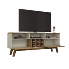 Rack Larimar Off White/cinamomo/rattan – Bechara Móveis