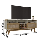 Rack Larimar Off White/cinamomo/rattan – Bechara Móveis