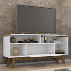 Rack Lazuli Branco/cinamomo - Bechara Móveis