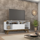 Rack Lazuli Branco/cinamomo - Bechara Móveis