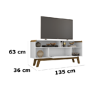 Rack Lazuli Branco/cinamomo - Bechara Móveis