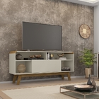 Rack Lazuli Off White/cinamomo - Bechara Móveis