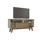 Rack Lazuli Off White/cinamomo/rattan – Bechara Móveis