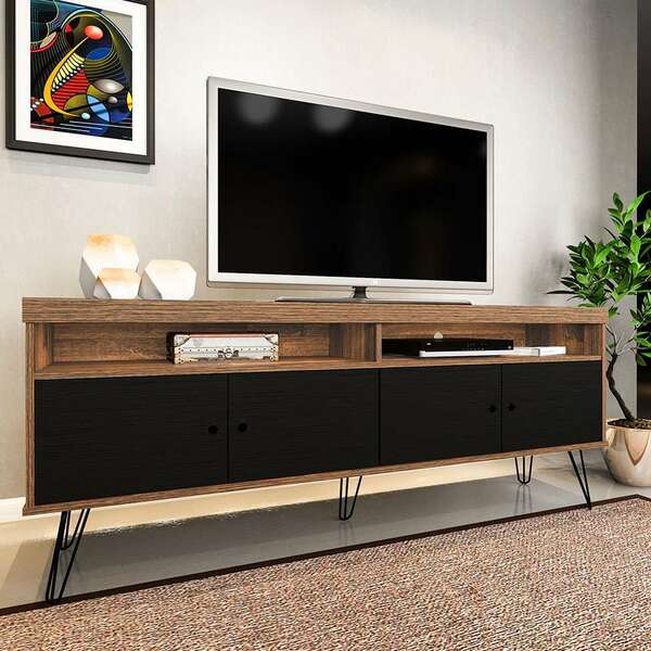 Rack Liberty Marrom E Preto 160 Cm